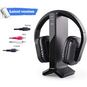 ARTISTE Wireless TV Headphones for TV Watching Listening Rechargeable Wireless Headset with Charging Dock Transmitter Optical Fiber Output 100ft Range Ideal Headset for Seniors, Valentine's Day Gift