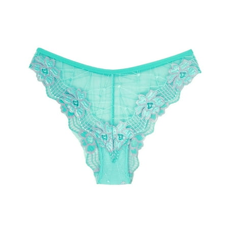 Yuhangmm Ladies Lace Sheer Color Block Gusset Knit Mid Waist Briefs Comfortable Triangle Underwear For Women Negligee plus Size