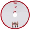 thumbnail image 2 of Jupe de Sapin de Noël 48 Pouces, Grande Brodée Nutcracker Rembourrage Collier d'Arbre, Décorations Rustiques d'Intérieur, Rouge & Blanc, 2 of 6