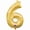Gold, variant on Anagram 78534 16 in. Number 6 Gold Shape Air Fill Foil Balloon