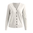 thumbnail image 4 of IROINNID Discount Cardigan for Women Buttons Long Sleeve Solid Short Coat Cardigan Blouse,White, 4 of 4