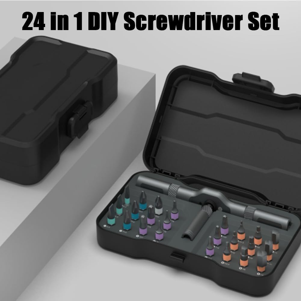 24 in 1 Magnetic Ratchet Screwdriver Set,24 in 1 Dly Screwdriver Set Magnetic Compact And Portable Ratchet Screwdriver