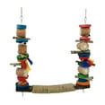 thumbnail image 1 of Juguete columpio para masticar Sunnimix para pájaros y loros con Soporte de jaula de madera, 1 of 7