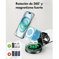 thumbnail image 4 of Kit Base Cargador 3 en 1 Mr. Gadgets Qi2 RGB + Cubo 35W USB-C, carga rápida para iPhone MagSafe, AirPods y Apple Watch, diseño elegante, seguro y portátil, ideal Apple, Negro., 4 of 9