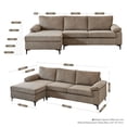 thumbnail image 2 of XIZZI 100" Modular Sectional Sofa Couch, L Shaped 3-Seat Comfy Corduroy Sofas with Reversible Chaise, Modern Convertible Lounge Couches for Living Room Office Apartment-Camel, 2 of 11