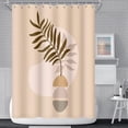 thumbnail image 2 of Abstract Bohemian Bathroom Shower Curtain Eucalyptus Leaves Boho Beige Shower Curtain with Hooks Waterproof Fabric Polyester Shower Curtain for Modern Aesthetics Home Decorative, 72x84 Inch, 2 of 6