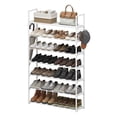 thumbnail image 1 of Zapatera FABATO Organizador de Zapatos de metal con 7 niveles, tubos y ganchos laterales, Capacidad de 28-32 pares, ideal para Armarios y Entradas, Color Blanco, 1 of 7