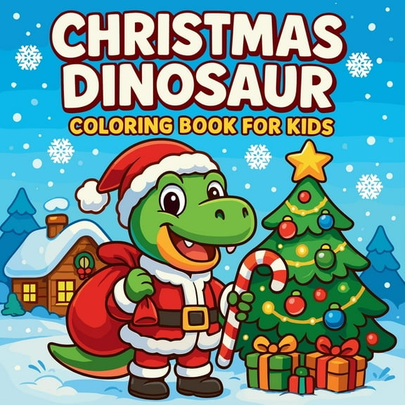 Christmas Dinosaur Coloring Book for Kids, (Paperback)