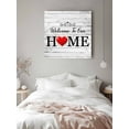 thumbnail image 3 of Canvas Print Wall Art Welcome to Our Home Retro Grey Wood Grain Farmhouse Framed Canvas Art Wall Decor Pictures Painting Morden Artwork for Living Room Bedroom, Ready to Hang, 20"x20", 3 of 4