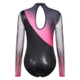 thumbnail image 4 of Aislor Women's Long Sleeve Leotard With Shorts Figure Skating Outfit Contemporary Dancewear Hot Pink XL, 4 of 7