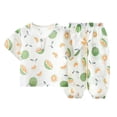 thumbnail image 1 of Ensemble 2 Pcs pour Garçons Été Manches Courtes Fines Col Rond Pyjamas Chemises Pantalons Vêtements de Nuit Bébé Coupe Décontractée Ensemble 6-7 T, 1 of 3