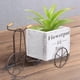 thumbnail image 4 of Cesta de flores de bicicleta creativa Estilo retro Decoración de madera de hierro hecha a mano Soporte único Gris Cola Florero Cesta, 4 of 8