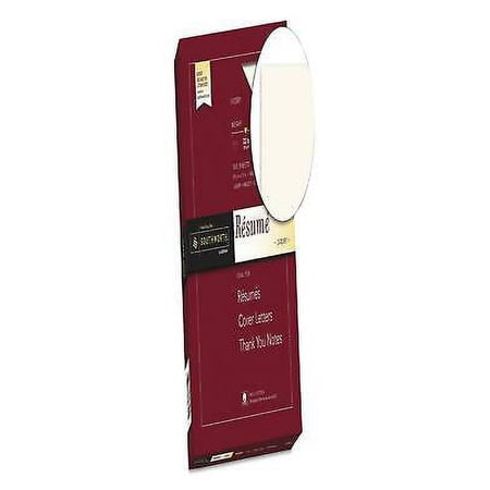 1PK SOURD18ICF 100% Cotton Resume Paper, 32 lb, 8.5 x 11, Ivory, 100/Pack