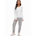thumbnail image 3 of Women's Crew Neck Button Down Long Sleeve Cardigan Sweater, 3 of 6