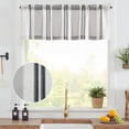 thumbnail image 2 of Striped Valance Farmhouse Window Treatment Linen Textured Drapes for Small Windows Kitchen Living Room RV Vintage Valance 16 Inch Rod Pocket 1 Panel Taupe and Grey on Beige Stripe, 2 of 6