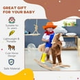 thumbnail image 5 of Kids Bike Qaba Kids Rocking Horse, Plush Toddler Rocker, Wooden Base Ride-On Toy with Handle Grip, Traditional Toy for Kids 36M+, Brown,Boys Bike, 5 of 10