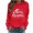 Red, variant on Women's Christmas Sweatshirt Long Sleeve Crewneck Print Pullover Shirt for Party Pink S