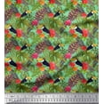 thumbnail image 1 of Soimoi Silk Fabric Tropical Leaves,Floral & Toucan Bird Fabric Prints by Yard 42 Inch Wide, 1 of 1