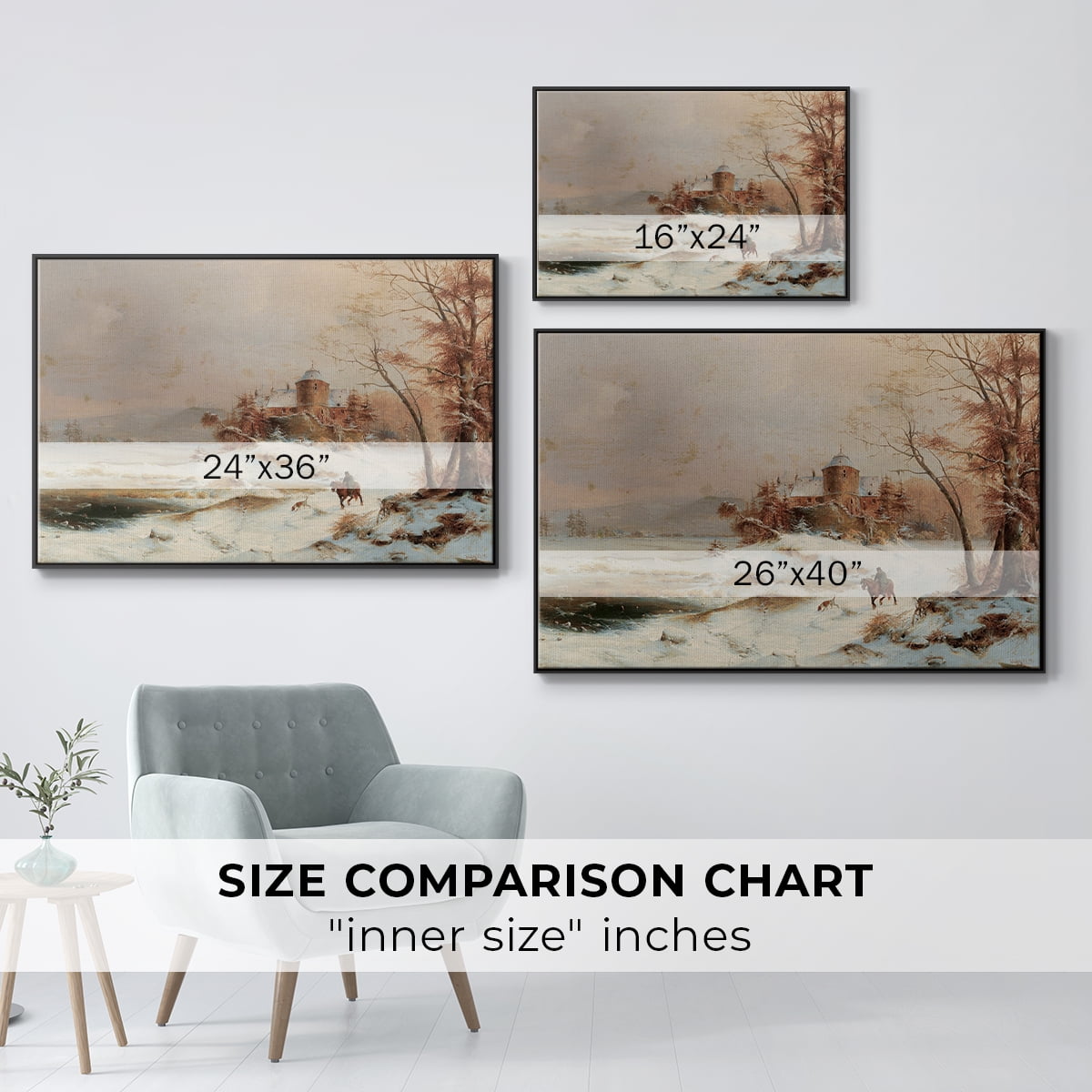 Vintage Landscape-CDIV By Wexford Home Framed in Black Wood Gallery Wrapped Canvas 17 in. x 25 in.