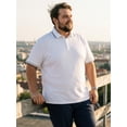thumbnail image 4 of DARING DIVA Men's Big Tall Contrast Trim Short Sleeve Work Office Golf Shirts 2XL White, 4 of 7
