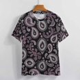 thumbnail image 4 of Paisley Women T-Shirt Classic O Neck T-Shirts Short-Sleeve Trendy Animal Print Design Tshirt Casual Clothing, 4 of 5