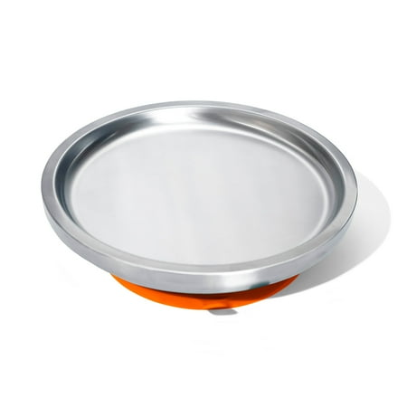 Baby Round Open Plate | Stainless Steel & Silicone