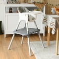 thumbnail image 2 of Babyjoy 4 in 1 Baby High Chair Convertible Toddler Table Chair Set with PU Cushion Gray, 2 of 12