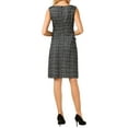 thumbnail image 3 of INSPIRE CHIC Women's Sleeveless Tweed Dress Boat Neck Work Office Sheath Dresses XL Black, 3 of 5