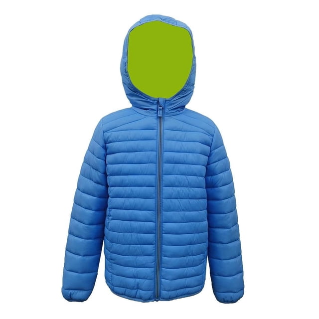 Chamarra George Talla 6 Lisa Acolchada con Capucha Azul Rey