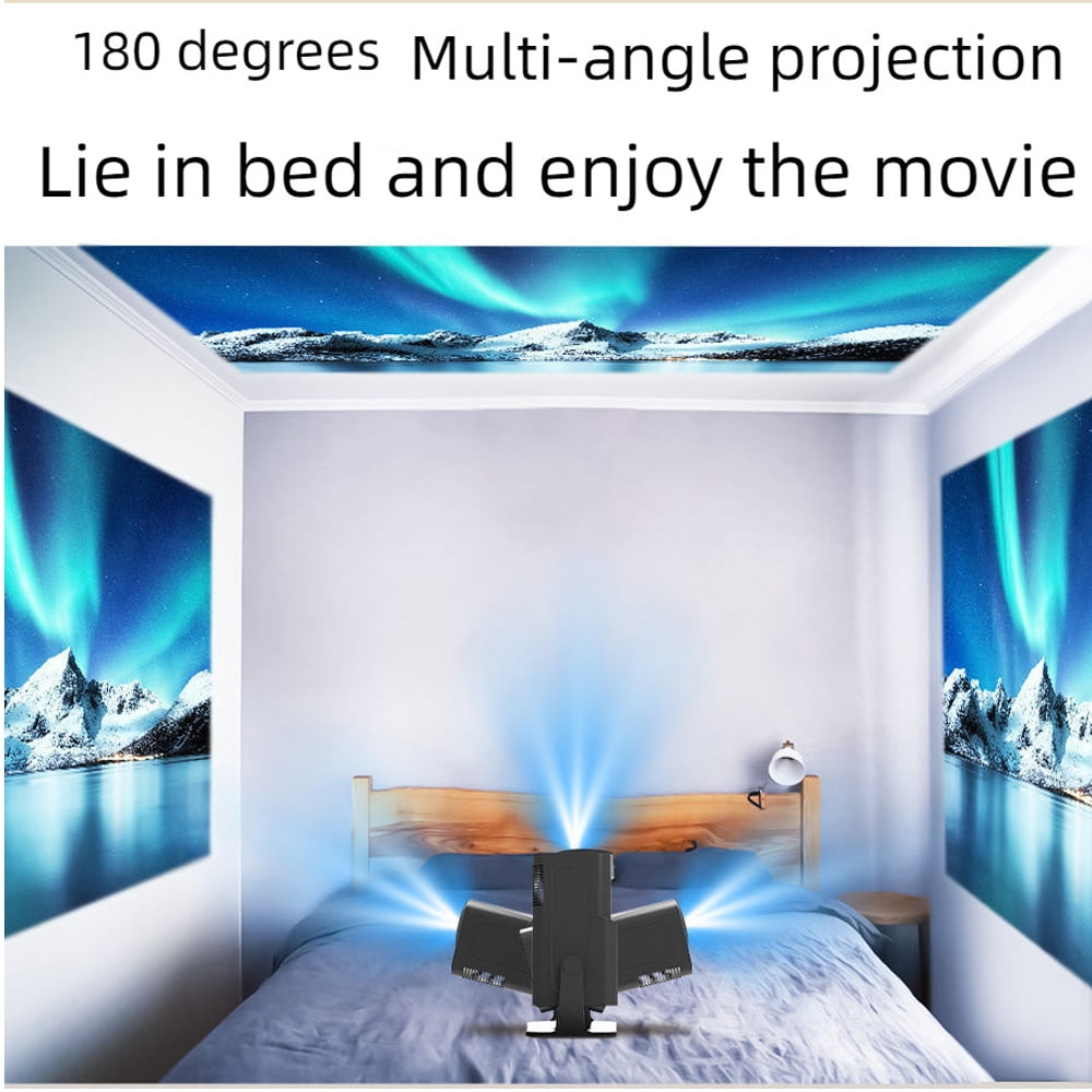 OnePi Mini Projector with WiFi 6 and Bluetooth 5.0, HD 1080P Movie Projector, Auto Keystone Android 11.0- Black