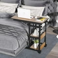 thumbnail image 2 of Tribesigns Sofa Side Table, Mobile C Table End Table Snack Table with 2-Tier Storage Shelves and wheels for Sofa Couch,Adjustable Height, 2 of 6