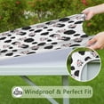 thumbnail image 6 of White Cow Black Spot Pattern Square Fitted Tablecloth with Elastic Edge,Square Table Cover,Washable Elastic Table Cover for Home Kitchen Party Decor 34"x34", 6 of 6