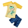 thumbnail image 4 of ATOGUTA Boys Two Piece Rash Guard Swimsuits Kids Short Sleeve Swimwear Sets Bathing Suit with Sun Hat Dark Blue, Size 2T-9, 4 of 4