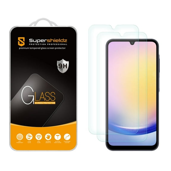 (2 Pack) Supershieldz Designed for Samsung Galaxy A25 5G Tempered Glass Screen Protector, Anti Scratch, Bubble Free
