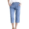 thumbnail image 2 of Facnwert Capri Jeans for Women Mid Rise Straight Leg Casual Relaxed Fit Summer Cropped Stretchy Denim Capris Pants, 2 of 9