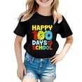 thumbnail image 2 of SOFTCCLO School Uniform for Girls Short Sleeve Graphic Tees Back to School Letter Print Crewneck Casual Style T-Shirts for Girls 2-3Y, 2 of 5