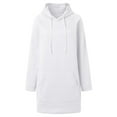 thumbnail image 4 of Hoodie Womens Sweatshirt Oversized Hoodie Women Casual Cropped Zip Up Hoodie Long Sleeve Solid Color Pocket Hoodie Dress For Women Casual Loose Fit Sweatshirt Dress With Hood Fall Winter Fashion, 4 of 5