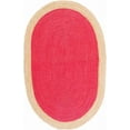 thumbnail image 2 of Indian Handmade Braided Inner Red Jute with Natural Jute Border Design Area Rug 5 x 7 Feet Oval (152 cm x 213 cm), Floor Decor Rugs/Carpet, 2 of 4