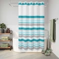 thumbnail image 6 of No Hook Shower Curtain, Grey Blue Striped Shower Curtains for Bathroom with See Through Top Window, Farmhouse Stripes Modern Abstract Art Waterproof & Washable Bath Curtain Stand Up Stall 36"x72", 6 of 9