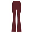 thumbnail image 4 of Audhol Flare Yoga Pants for Women 2025 Womens High Waist Leggings Regular Solid Flared Pants Active Workout Yoga Pants Trousers Womens Yoga Pants Wine L, 4 of 5