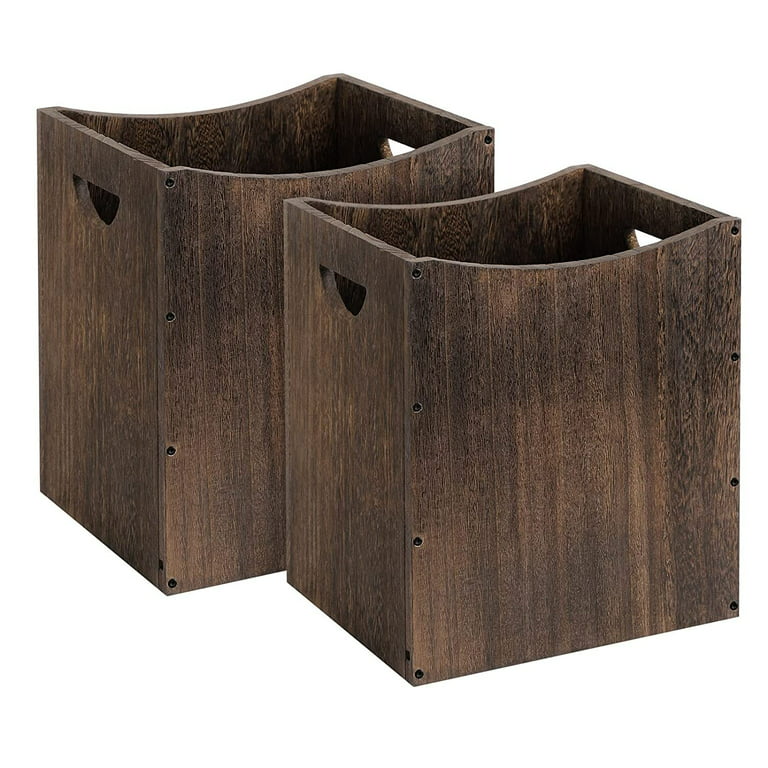 Office Trash Cans Garbage Can 5.3 Gallon Bathroom Trash Can, 2 Packs Large  Desk Wooden Trash Can for Kitchen for Near Desk, Bedroom, and Bathroom