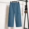 thumbnail image 4 of yillto Cargo Shorts for Women Elastic Waist Summer Capri Pants Solid Color Casual Shorts with Pockets, 4 of 7