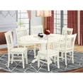 thumbnail image 2 of Atlin Designs 7-piece Wood Dining Table and Chairs in Linen White, 2 of 6