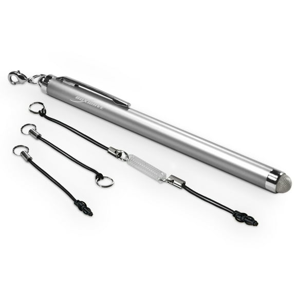 Kindle Fire Stylus Pen, BoxWave® [EverTouch Capacitive Stylus] Fiber Tip Capacitive Stylus Pen for Amazon Kindle Fire - Metallic Silver