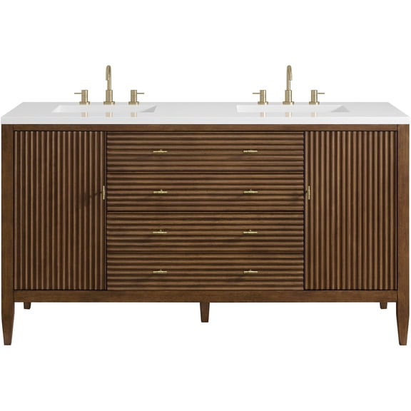 James Martin Vanities 485-V60D-M-WLT Myrrin 60" Free Standing Double Basin Poplar Wood
