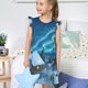 thumbnail image 4 of Fotbe Mountain Cottage In Snow Vestido de Dormir para Niñas de 3 a 10 Años, Mangas Cortas, Estilo Princesa, Pijama Camisón con Mangas Voladas-Small, 4 of 6