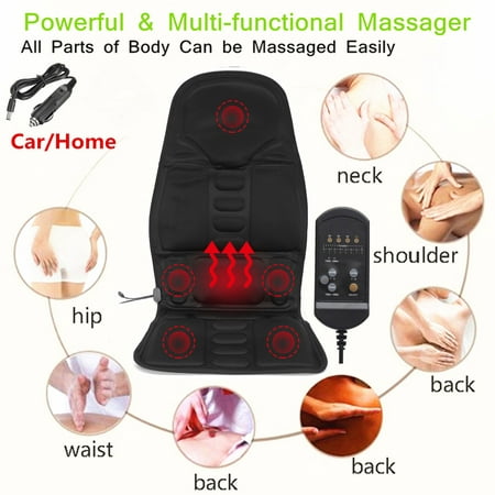 Car Chair Body Massage Heated Seat Cushion Back Neck Pain Massager Vibration (Best Seat Massager Reviews)