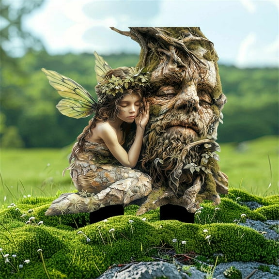 Bohemian Fairy Flower Pot Decoration, 2D Bohemian Fairy Flower Pot Decoration,Fairy Garden Accessories,Fairy Garden Figurines,for Pot and Garden Yard Lawn Decor