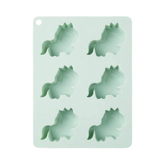 Solivara Horse Shaped 6 Cavity Silicone Mold For Candy Ice Soap Baking Cake Jelly And Gummy(Green,5.51*4.21in)