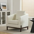 thumbnail image 2 of GDF Studio Elegant Barrel Chair with Cylindrical Wood Legs & Comfortable Loose Back Cushions, White, 2 of 9